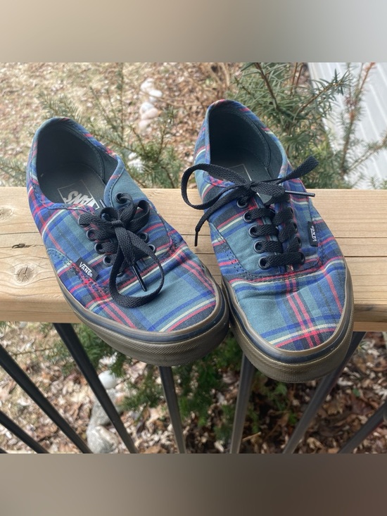 Vans Plaid Green Tartan Gummy Sole Womens Size 8 - Picture 2 of 7